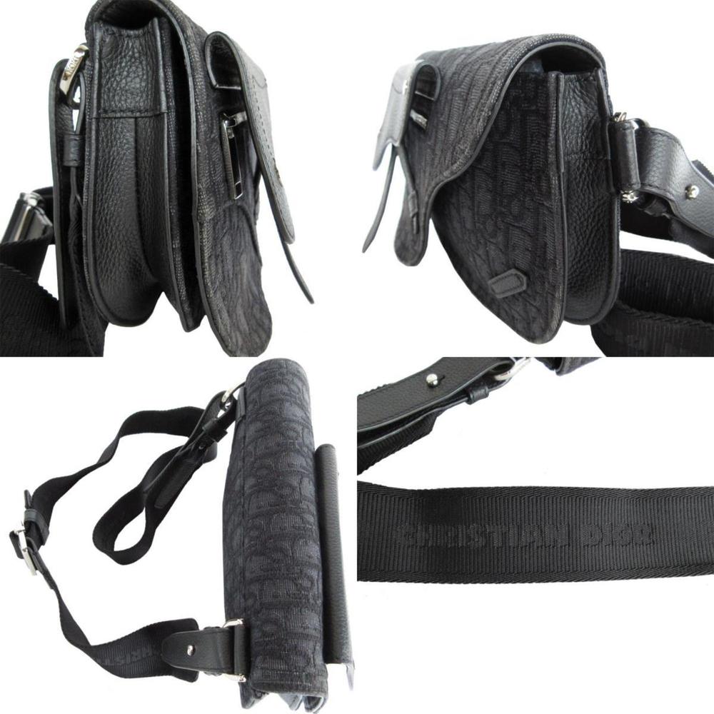 Christian Dior Dior Body Bag Canvas Leather Black Silver Men's s0258a - Picture 3 of 5